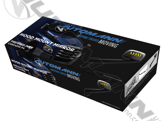 563.46092DCY-Hood Mount Mirror RH Chrome FreightlinerCascadia P4, 2018-Up..Heated..Amber LED Arrows..Marker/S...