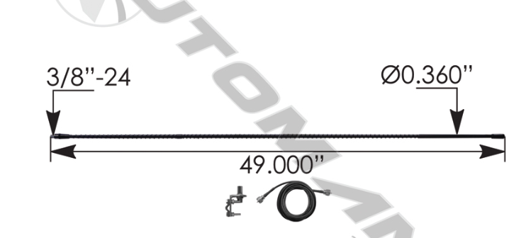 577.CB1008-CB ANTENNA KIT 48 IN BLACK