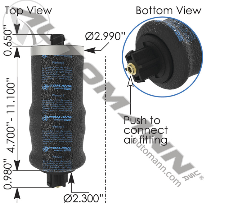 ABSZ70-7093-AIR SPRING CABIN PETERBILT 587 ..7093, 1S5-190, 75313, 2906016