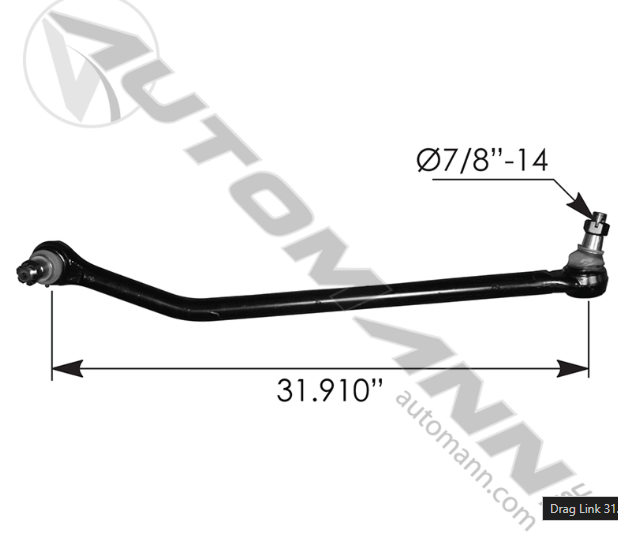 463.DS1180-DRAG LINK 31.690IN C TO C PETERBILT..R250068,1002132, 10-02132,1002260, 10-02260,1002499,10-0249...
