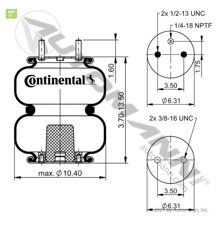 566.CT64552-CONTINENTAL AIR SPRING DOUBLE CONVOLUTED 6948