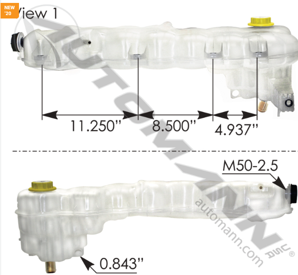 575.10115-COOLANT RESERVOIR FREIGHTLINER '18-Up Cascadia ZTP 05-180031