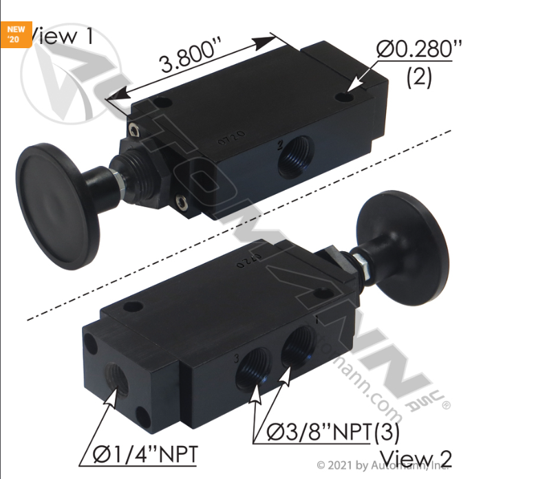 170.V23202-PUSH PULL VALVE 3 WAY