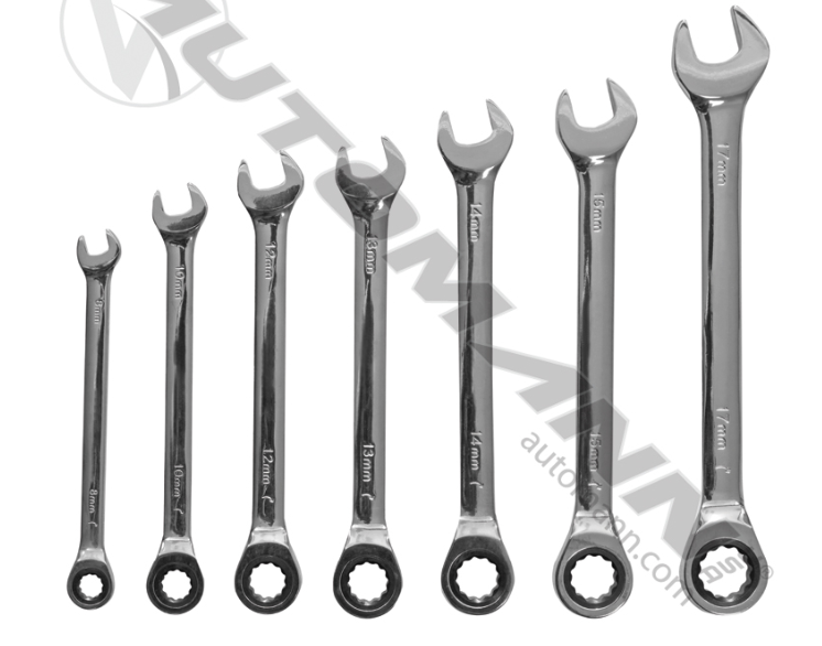 579.4007RK-RATCHETING COMBO WRENCH SET SAE 7PC