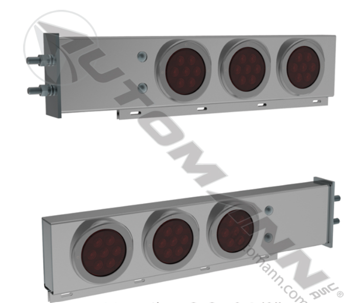 562.Q4004SS430-LIGH BAR 2 PC SET W LIGHTS 430SS