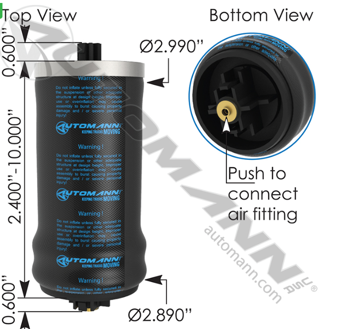 ABSZ70-7109-AIR SPRING CABIN ORDERED AS: 1104K002 KENWORTH T600 (2001)