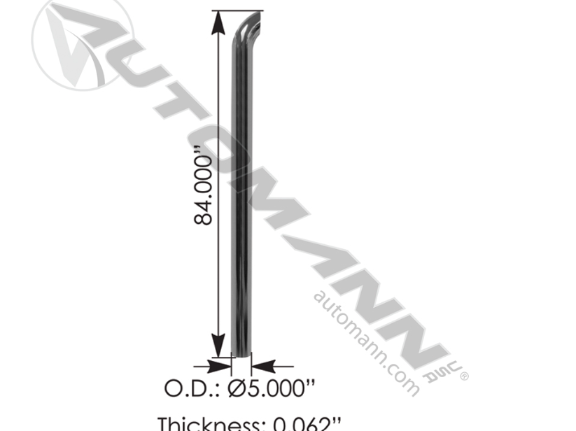 562.U5584SC-CHROME STACK 84IN LENGHT 5IN OD