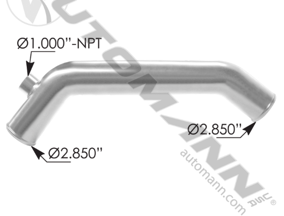 561.59347SS-LOWER RADIATOR PIPE KENWORTH SS304