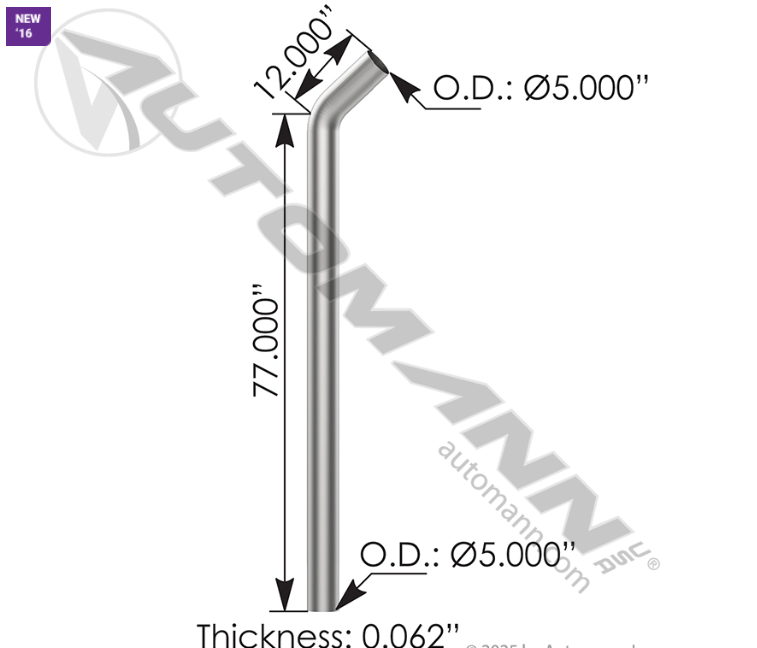 562.U4617131009A-EXHAUST PIPE ALZ FREIGHTLINER ORDERED AS: 028603220