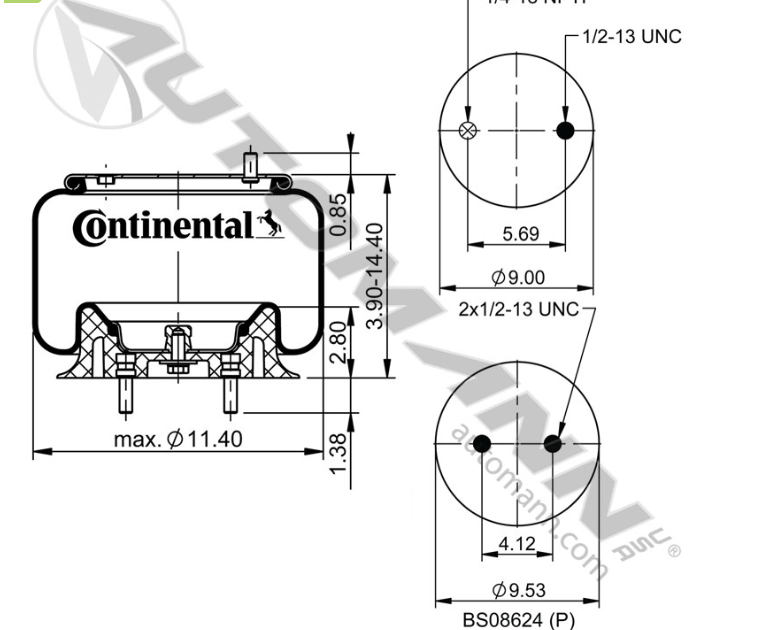 566.CT64256-CONTINENTAL AIR SPRING ROLLING LOBE